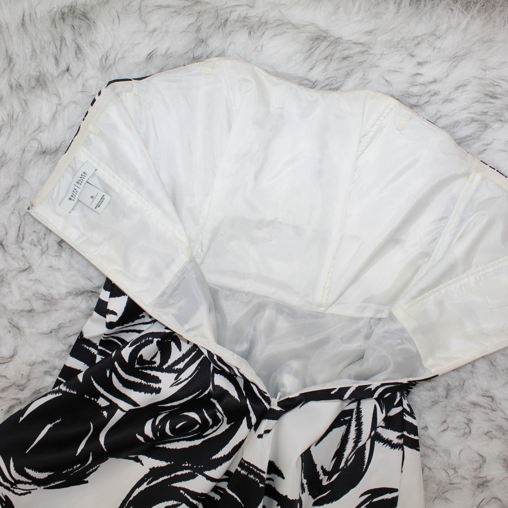 WHBM White & Black Strapless Dress - Picture 7 of 8